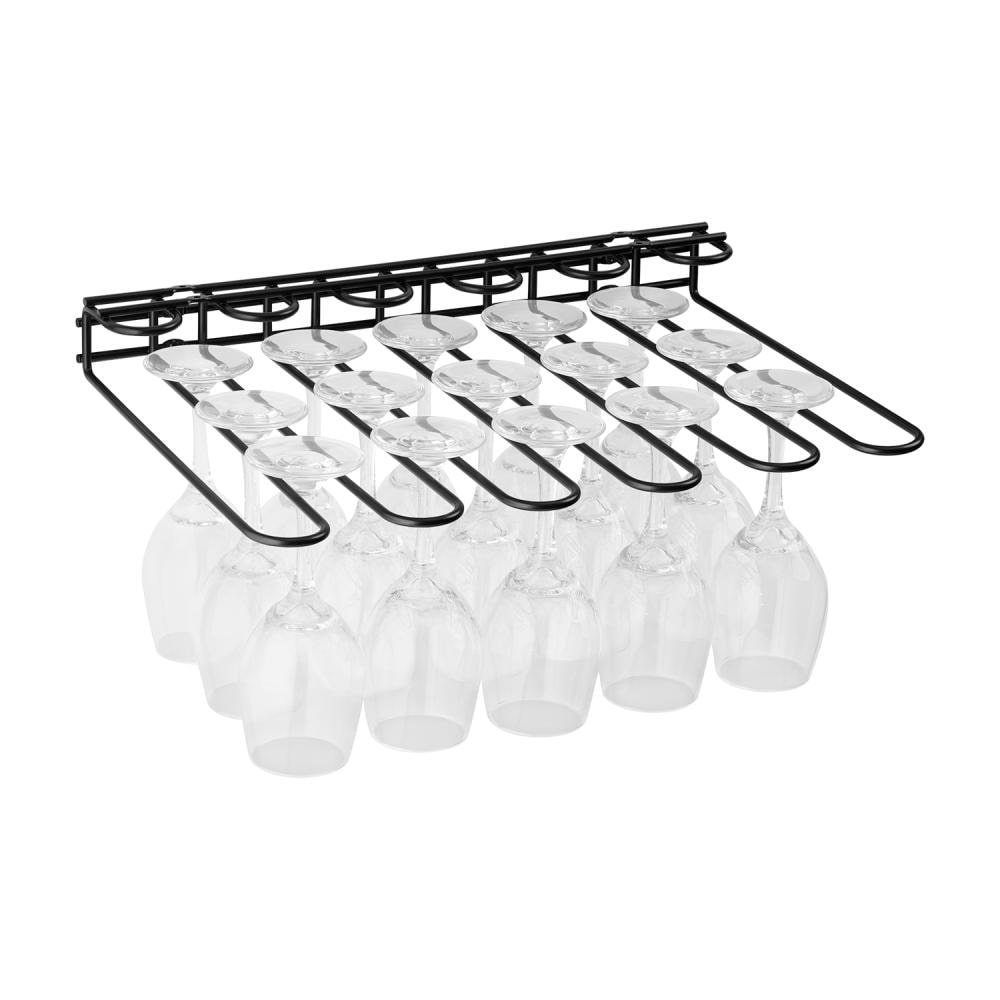 APS 93401 Glazenrail/glazenhouder van metaal, zwart, gepoedercoat