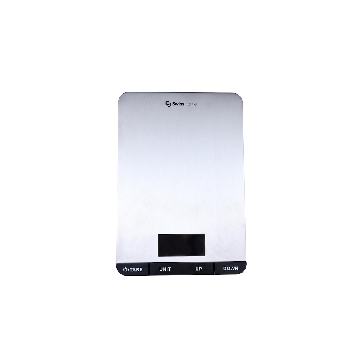 Swiss Home - Keukenweegschaal 23x15,8x2,2cm in zwart RVS