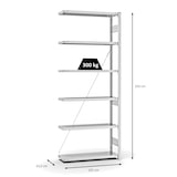 thumbnail of PROREGAL Fachbodenregal Stecksystem | Anbauregal | HxBxT 250x100x30cm | 6 Ebenen | Fachlast 300 kg | Einseitig nutzbar | Lichtgrau
