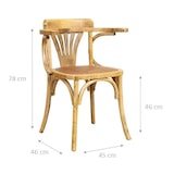 thumbnail of Biscottini Silla de madera 78x45x46 cm - Sillas de restaurante - Sillas con brazos - Silla de comedor - Sillas de cocina - Silla vintage Thonet