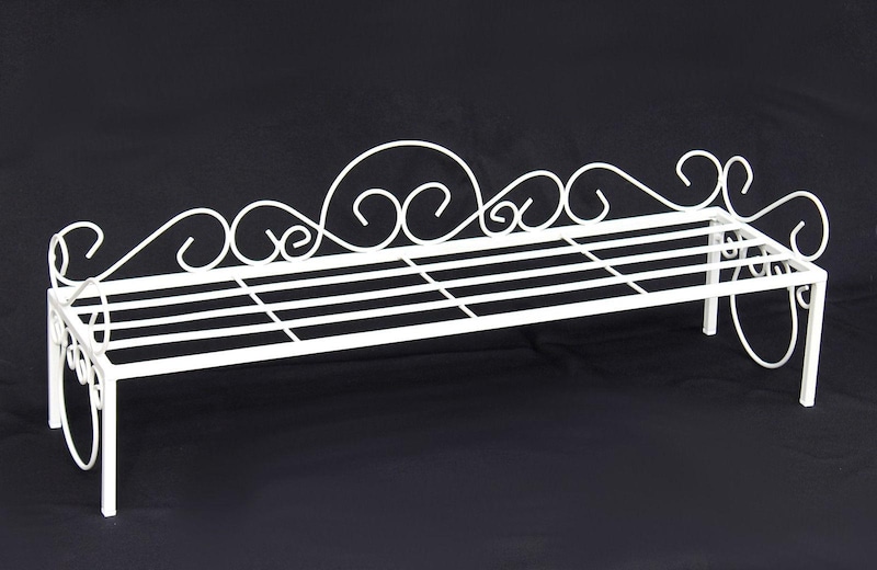 DanDiBo Blumenbank Metall Weiß 75 cm Blumenständer Mi Blumenregal Blumentreppe Pflanzentreppe Blumenregal Pflanzenständer Blumenhocker