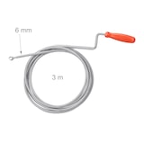 thumbnail of Relaxdays Rohrreinigungsspirale mit Kralle, mechanische Rohrreinigung, WC, Dusche, Waschbecken, Stahl, 6mm x 3m, silber