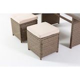 thumbnail of Set da giardino in polyrattan, divano angolare 7 posti, 2 pouf, tavolo 140x70cm con top in vetro temperato, elegante, per terrazza, giardino - SIENA