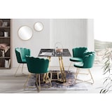 thumbnail of SalesFever Schelpstoel van fluweel | Set van 2 | Poten chroomgoudkleurig | B 69,5 x D 66 x H 85 cm | groen