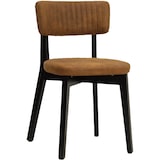 thumbnail of METRO PROFESSIONAL Chaise de restaurant rembourrée Alisora, lot de 2, bois de hêtre/simili cuir, brun cognac/wenge