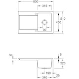 thumbnail of Villeroy&Boch Spülbecken, Küchenspüle Siluet 45 Stone White 800x510mm, Unterschrankbreite 45cm