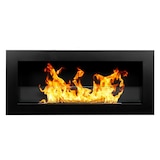 thumbnail of Chimenea de bioetanol Livorno negra de pared o empotrada L 90 x P 12 x H 40 con cristal
