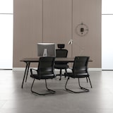 thumbnail of Sedie Visitatore Set x2 con Braccioli per Riunione Sala d'Attesa in Tessuto Nero Poltrone Ufficio 59x49x91 cm