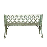 thumbnail of Biscottini Garten-Balkonbank - Außenbank 130x47x79 cm - Gartensofa für draußen - Bank aus Gusseisen - Grünes Gartensofa
