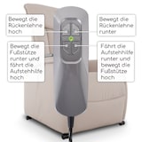 thumbnail of Fernsehsessel mit Aufstehhilfe, Relaxsessel mit Liegefunktion, mit 2 Motoren, 120 kg belastbar, Leder/Kunstleder, Naturgrau, Raburg Marie