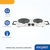 thumbnail of Exquisit Kochplatte KP 3202 we | Massekochfeld | 2 Platten | Leistung 2500 Watt | weiß