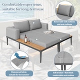 thumbnail of Merax Outdoor Patio Daybed, Double Lounge Bed, Doppelliege & Sonnenliege, wasserdichtes Sofabett mit Regalen, Grau