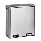 thumbnail of TM2X30 Treteimer 60 Liter Abfalleimer Mülleimer Design Mülltrennung Papierkorb Küchen-Ordnung Trennsystem Silber