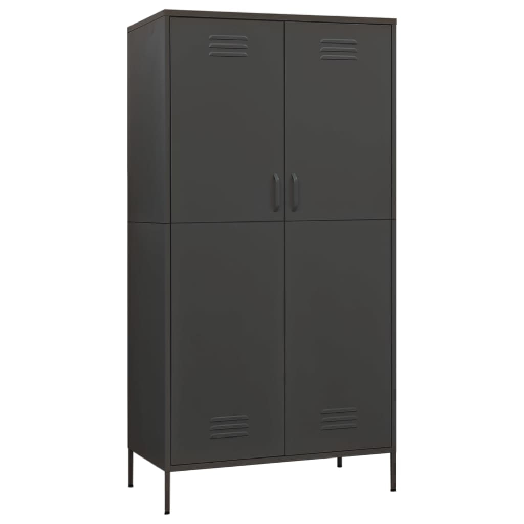 vidaXL Kleiderschrank Anthrazit 90x50x180 cm Stahl