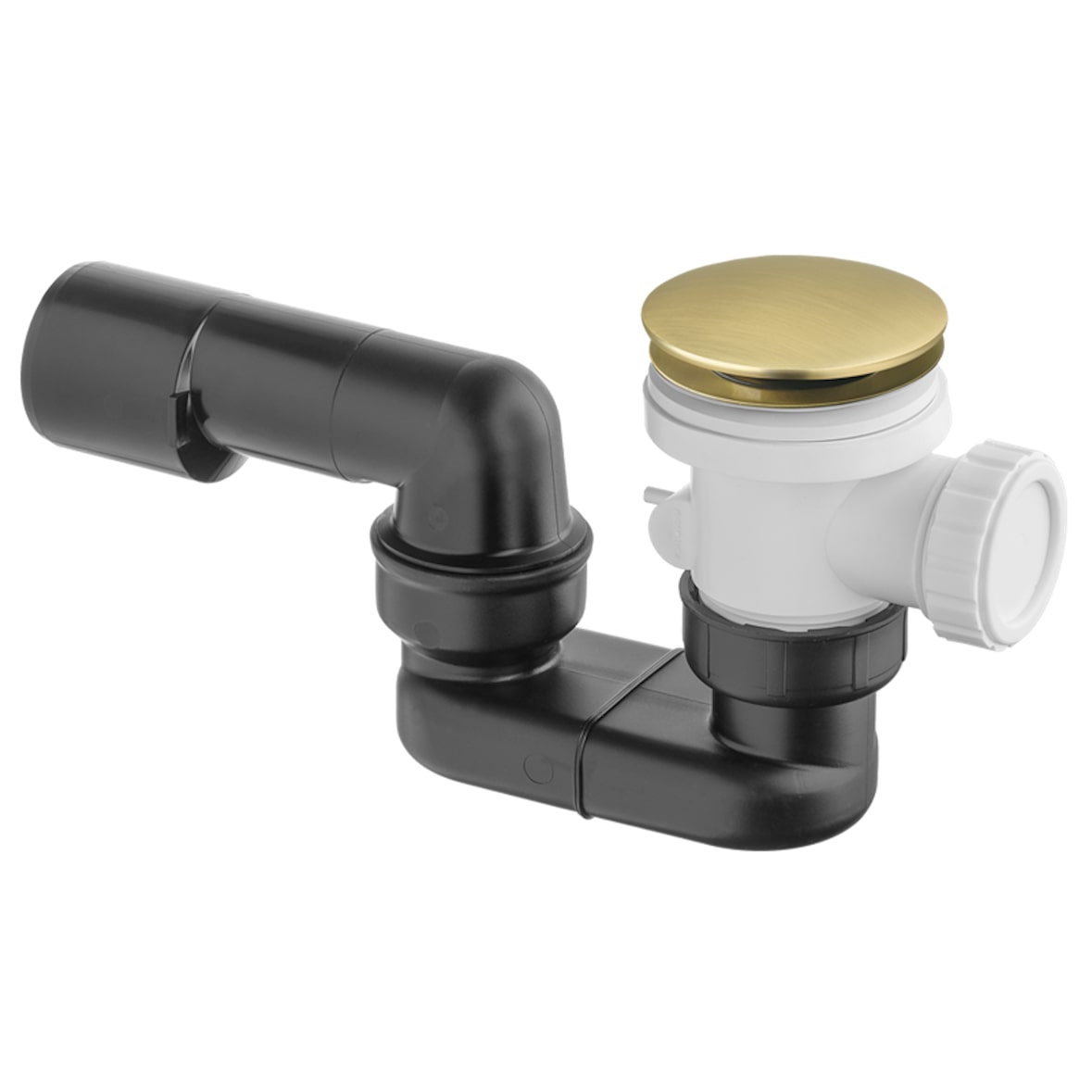 Ablaufgarnitur Siphon Dusche, Wanne mit Ablaufventil Pop Up Gold gebürstet