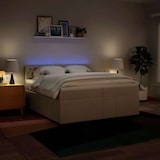 thumbnail of vidaXL Boxspringbett mit Matratze Creme 200x200 cm Stoff