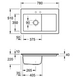 thumbnail of Villeroy&Boch Spülbecken, Küchenspüle Subway 45 Graphite 780x510mm, Unterschrankbreite 45cm