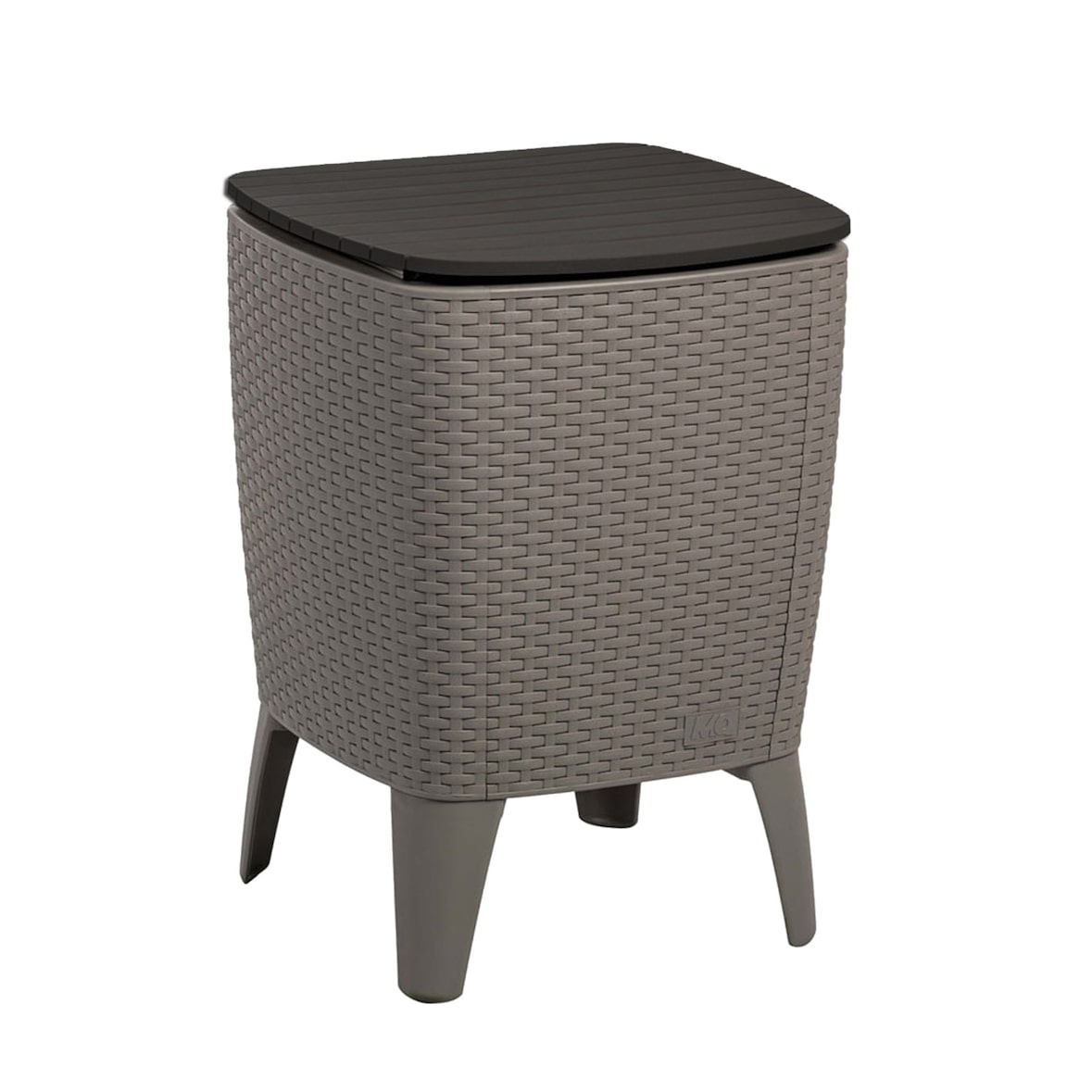 Wellhome - Mesa auxiliar para exterior con enfriador de bebidas 41,5 x 41,5 x 58cm