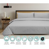 thumbnail of DoubleDry Dekbedovertrek Eenpersoons 140x200/220 cm + 1 kussensloop 60x70 cm - 100% natuurlijk katoen - lichtgrijs