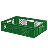 thumbnail of Etagenwagen mit 6 Ebenen, BxTxH 1050x500x1690 mm, 2 Lenk- (mit Feststellbremse) u. 2 Bockrollen mit 12 Euroboxen BxTxH 600x400x150 mm