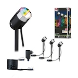 thumbnail of Paulmann Plug & Shine LED Gartenstrahler Smart Home Zigbee 3.0 Pike Basisset  IP65 RGBW+ 3x4,2W  21VA Anthrazit 94284