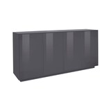 thumbnail of Dmora Kommode Virgilio, Küchen-Sideboard mit 4 Türen, Wohnzimmer-Buffet, 100% Made in Italy, cm 180x41h86, Anthrazit glänzend