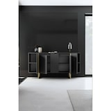 thumbnail of Dmora Credenza Dgarzitt, Buffet da soggiorno, Madia da salotto, Dispensa da cucina, 160x35h80 cm, Noce e Oro