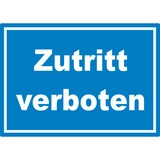 thumbnail of Zutritt verboten Schild weiß-blau A4 (210x297mm)
