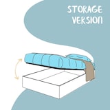 thumbnail of Cama con almacenaje 160x190 con cabecera recta de listones cemento Ankel