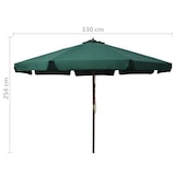 thumbnail of Parasol d'extérieur avec mât en bois 330 cm Vert Modèle Titan Horizon Élite