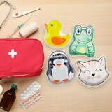 thumbnail of Relaxdays Kühlpads Kinder, 4er Set, Kalt Warm Kompresse, Tiermotive, Kinderkühlpads mit Gel, wiederverwendbar, bunt