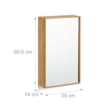 thumbnail of Relaxdays Bad Spiegelschrank aus Bambus, eintüriger Badezimmerschrank mit Spiegel, zusammengebauter Wandschrank, natur