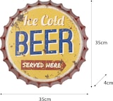 thumbnail of Deko Blechschild Kronkorken Ice Cold Beer Served here gelb