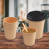 thumbnail of 50x Heiß- und Kaltgetränkebecher Pappbecher braun 250ml 330ml 'L' O 80mm