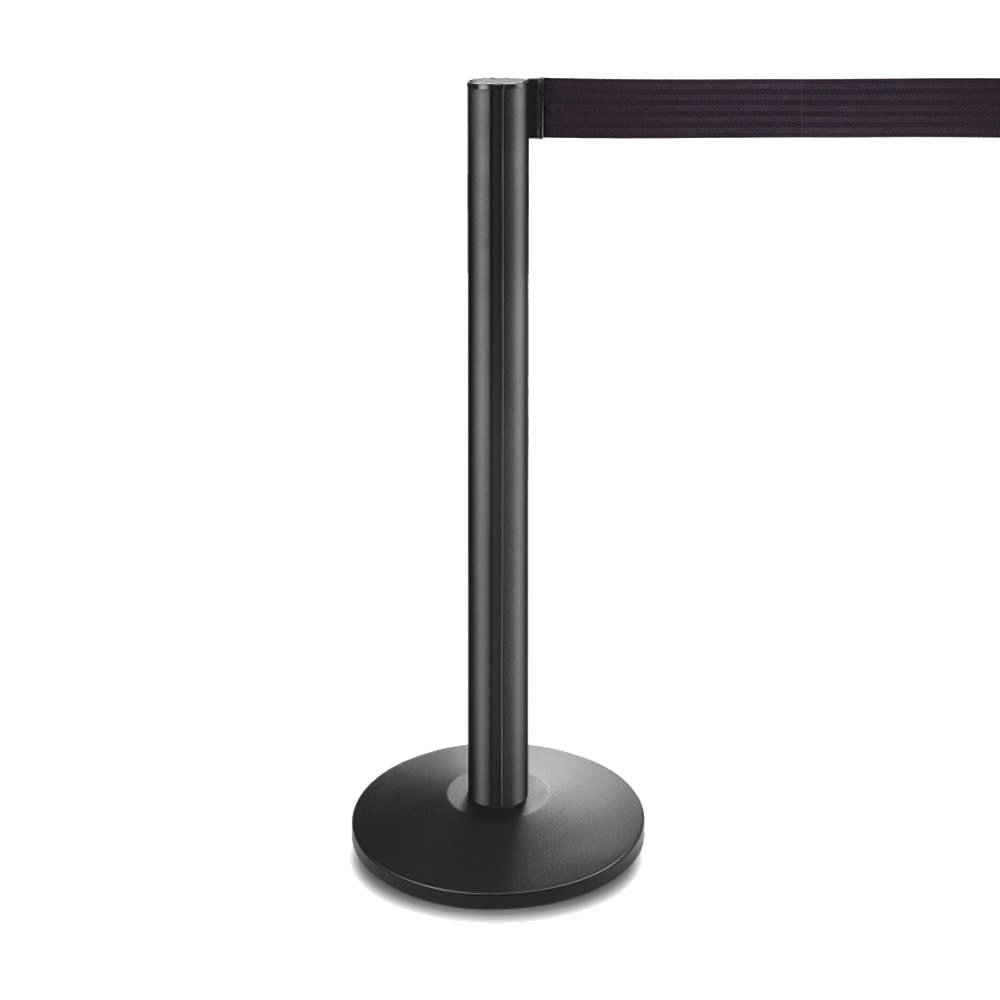 Columnas Móviles Con Cinta Retráctil  Ø 36X104 Cm Negro Aluminio (2 unidades)