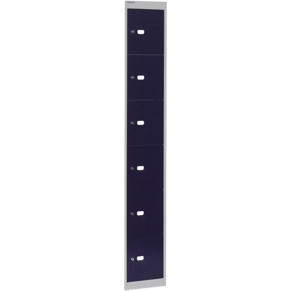 Schließfachschrank Office, 1 Abteil, 6 Fächer, Farbe oxfordblau, Maße (HxBxT): 1.802 x 305 x 457 mm