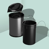 thumbnail of Relaxdays Einbaumülleimer, 12 L, Einbau Unterschrank, Schwenkeimer Küche, HBT: 37x28x28,5 cm, Edelstahl, silber/schwarz