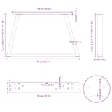 thumbnail of vidaXL Couchtischbeine V-Form 2 Stück Weiß 70x(42-43,3) cm Stahl