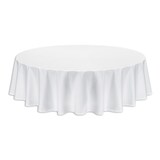 thumbnail of Tischdecke rund weiß 240cm Durchmesser 100% Baumwolle Vollzwirn Damast