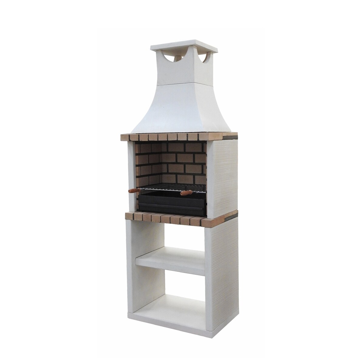MF - Barbecue Prefabbricato a Legna e Carbonella Modello Nola Plus Deluxe (Beige, refrattario - 70 x 47 x 221 cm) RIF: M00211 - Uso Esterno