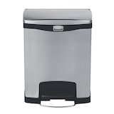 thumbnail of Rubbermaid Collecteur de déchets à pédale Slim Jim® en acier inoxydable, version large de 30L - Noir