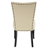 thumbnail of Set van 2 eetkamerstoelen Chesterfield, keukenstoel, klinknagels MVG-gecertificeerd ~ kunstleer, crème, donkere poten