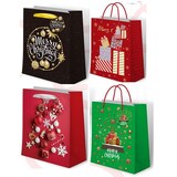 thumbnail of Gifty king, sacchetti regalo di natale taglia XL, in carta certificata fsc 180gr, 30.5x43x13, conf. da 12 pezzi, 4 modelli assortiti, multicolore.