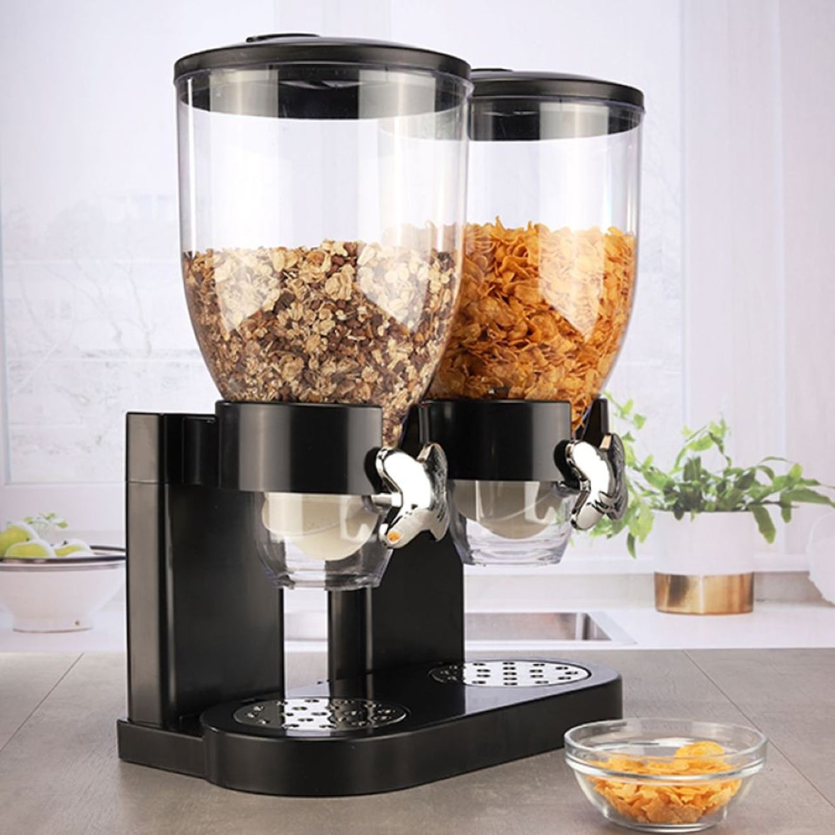 Müslispender Cornflakes Spender Cerealienspender mit zwei Behältern