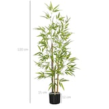thumbnail of HOMCOM 2 piezas plantas artificiales con maceta plantas sintéticas de bambú con 498 hojas para decoración en salón oficina casa Ø15x120 cm verde