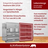 thumbnail of AL Briefkastensysteme 12 Fächer Premium Edelstahl Unterputz Briefkasten Anlage für Post A4, modern, robust, wetterfest, Artikelnummer: 132T12U3KS