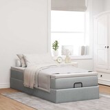 thumbnail of vidaXL Ottoman-Bett mit Matratze Hellgrau 100x200 cm Stoff