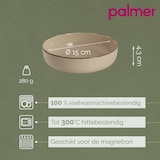 thumbnail of 2 x palmer Antigo Schale flach im Set, Porzellan, Ø  15 cm, 0,47 L, crème fein braun umrandet, glänzend, handwerkliche Ausstrahlung
