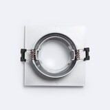 thumbnail of Ledkia Aro Downlight Cuadrado Basculante para Bombilla LED GU10 / GU5.3 Corte Ø 75 mm Plateado