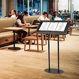 thumbnail of Porte-Menu Restaurant 3 x A4 Portrait Noir Mat sur Pied